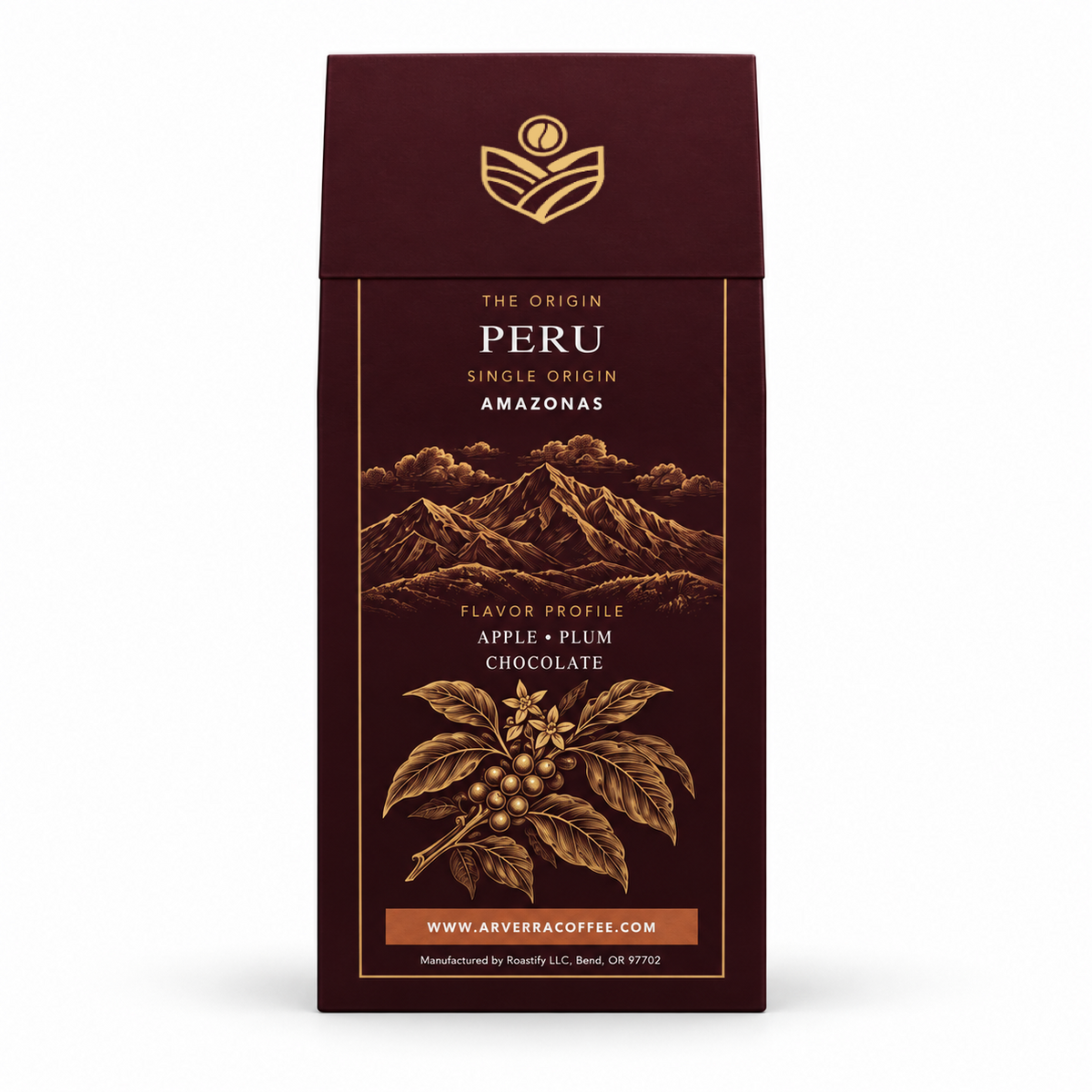 ARVERRA Origin 04 Peru Amazonas coffee back of the coffee box