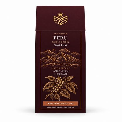 ARVERRA Origin 04 Peru Amazonas coffee back of the coffee box